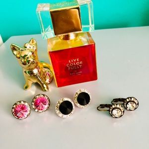 Three pairs of fashion bling earrings